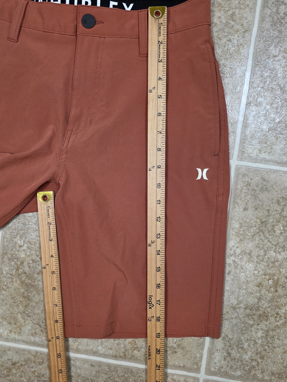 Hurley Hybrid Shorts Mens 30 Rust Orange Stretch Golf Casual 9” Inseam - Picture 9 of 9